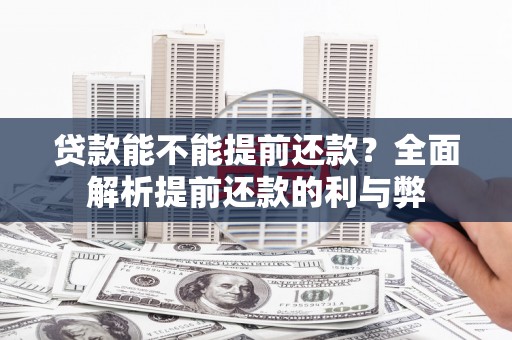 塔什库尔干塔吉克贷款能不能提前还款？全面解析提前还款的利与弊