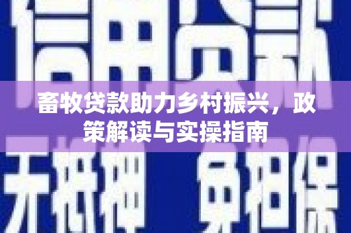 塔什库尔干塔吉克畜牧贷款助力乡村振兴，政策解读与实操指南