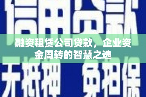 塔什库尔干塔吉克融资租赁公司贷款，企业资金周转的智慧之选