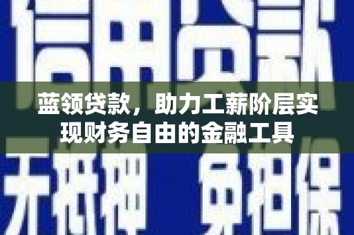 塔什库尔干塔吉克蓝领贷款，助力工薪阶层实现财务自由的金融工具