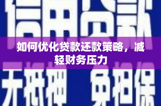塔什库尔干塔吉克如何优化贷款还款策略，减轻财务压力