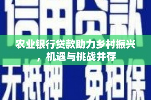 塔什库尔干塔吉克农业银行贷款助力乡村振兴，机遇与挑战并存