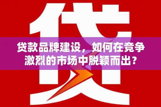 塔什库尔干塔吉克贷款品牌建设，如何在竞争激烈的市场中脱颖而出？