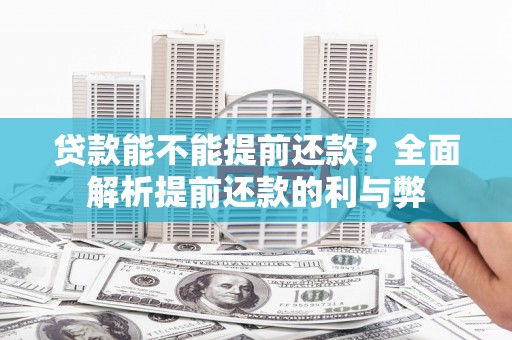 塔什库尔干塔吉克贷款能不能提前还款？全面解析提前还款的利与弊